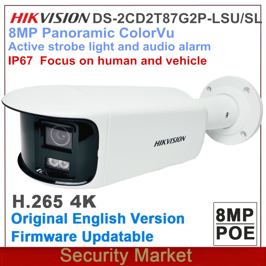 Hikvision  ĳ Ƽ Ʈκ Ʈ  , IP67 ColorVu  Ҹ Ʈũ ī޶, 8MP DS-2CD2T87G2P-LSU/SL, 4K